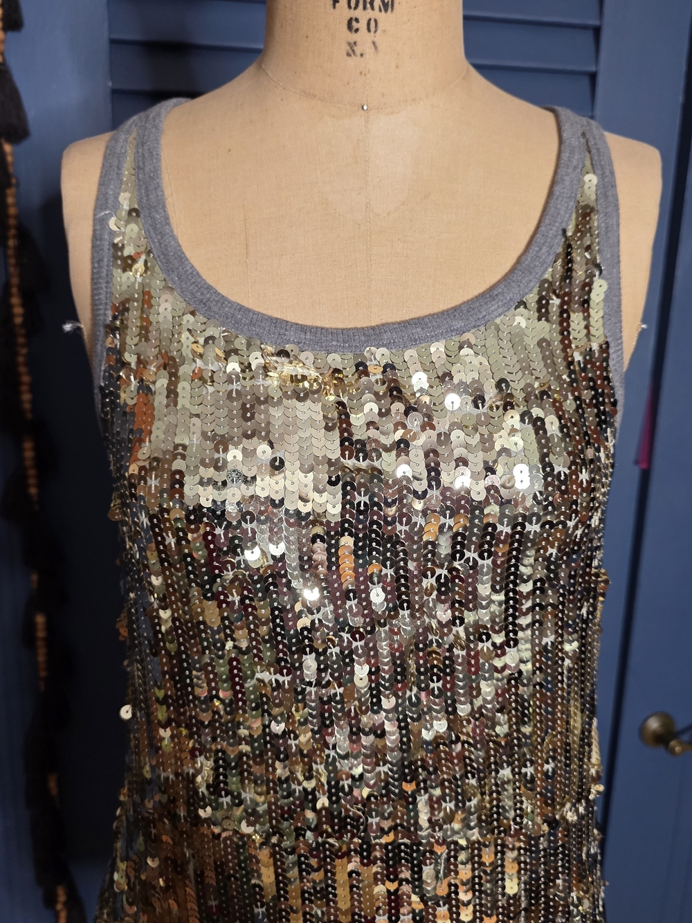 Dolce & Gabbana Gold Sequin Tank Mini Dress - Picture 2 of 16